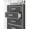 image:imageSignature Design by Ashley Ravalori Contemporary 2Drawer Nightstand with Storage USB Ports and Charging Station BlackBlack