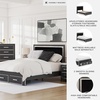 image:imageSignature Design by Ashley Ravalori Contemporary 2Drawer Nightstand with Storage USB Ports and Charging Station BlackBlack