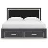 image:imageSignature Design by Ashley Ravalori Contemporary 2Drawer Nightstand with Storage USB Ports and Charging Station BlackBlack
