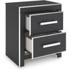 image:imageSignature Design by Ashley Ravalori Contemporary 2Drawer Nightstand with Storage USB Ports and Charging Station BlackBlack