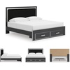 image:imageSignature Design by Ashley Ravalori Contemporary 2Drawer Nightstand with Storage USB Ports and Charging Station BlackBlack