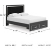 image:imageSignature Design by Ashley Ravalori Contemporary 2Drawer Nightstand with Storage USB Ports and Charging Station BlackBlack