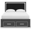 image:imageSignature Design by Ashley Ravalori Contemporary 2Drawer Nightstand with Storage USB Ports and Charging Station BlackBlack