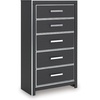 image:imageSignature Design by Ashley Ravalori Contemporary 2Drawer Nightstand with Storage USB Ports and Charging Station BlackBlack