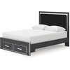image:imageSignature Design by Ashley Ravalori Contemporary 2Drawer Nightstand with Storage USB Ports and Charging Station BlackBlack