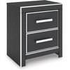image:imageSignature Design by Ashley Ravalori Contemporary 2Drawer Nightstand with Storage USB Ports and Charging Station BlackBlack