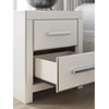 image:imageSignature Design by Ashley Ravalori Contemporary 2Drawer Nightstand with Storage USB Ports and Charging Station BlackWhite