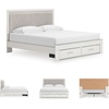 image:imageSignature Design by Ashley Ravalori Contemporary 2Drawer Nightstand with Storage USB Ports and Charging Station BlackWhite