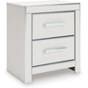 image:imageSignature Design by Ashley Ravalori Contemporary 2Drawer Nightstand with Storage USB Ports and Charging Station BlackWhite