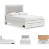 image:imageSignature Design by Ashley Ravalori Contemporary 2Drawer Nightstand with Storage USB Ports and Charging Station BlackWhite