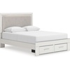 image:imageSignature Design by Ashley Ravalori Contemporary 2Drawer Nightstand with Storage USB Ports and Charging Station BlackWhite