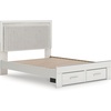 image:imageSignature Design by Ashley Ravalori Contemporary 2Drawer Nightstand with Storage USB Ports and Charging Station BlackWhite
