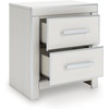 image:imageSignature Design by Ashley Ravalori Contemporary 2Drawer Nightstand with Storage USB Ports and Charging Station BlackWhite