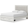 image:imageSignature Design by Ashley Ravalori Contemporary 2Drawer Nightstand with Storage USB Ports and Charging Station BlackWhite