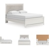 image:imageSignature Design by Ashley Ravalori Contemporary 2Drawer Nightstand with Storage USB Ports and Charging Station BlackWhite