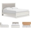 image:imageSignature Design by Ashley Ravalori Contemporary 2Drawer Nightstand with Storage USB Ports and Charging Station BlackWhite
