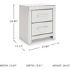 image:imageSignature Design by Ashley Ravalori Contemporary 2Drawer Nightstand with Storage USB Ports and Charging Station BlackWhite