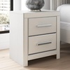 image:imageSignature Design by Ashley Ravalori Contemporary 2Drawer Nightstand with Storage USB Ports and Charging Station BlackWhite