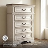 image:imageSignature Design by Ashley Realyn French Country 5 Drawer Chest Tipover Restraint Device 2tone Finish Wood 4013 W x 1813 D x 5813 H Chipped White17D x 34W x 483H 5 Drawers