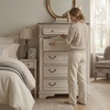 image:imageSignature Design by Ashley Realyn French Country 5 Drawer Chest Tipover Restraint Device 2tone Finish Wood 4013 W x 1813 D x 5813 H Chipped White183D x 403W x 583H 5 Drawers