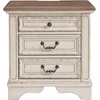 image:imageSignature Design by Ashley Realyn French Country 7 Drawer Two Tone Dresser Chipped White and 3 Drawer Nightstand with Electrical Outlets amp USB Ports Chipped White7