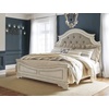 image:imageSignature Design by Ashley Realyn Upholstered Tufted Cottage Headboard ONLY Twin Vintage WhiteQueen