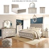 image:imageSignature Design by Ashley Realyn Upholstered Tufted Cottage Headboard ONLY Twin Vintage WhiteQueen