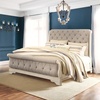 image:imageSignature Design by Ashley Realyn Upholstered Tufted Cottage Headboard ONLY Twin Vintage WhiteQueen