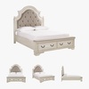 image:imageSignature Design by Ashley Realyn Upholstered Tufted Cottage Headboard ONLY Twin Vintage WhiteQueen