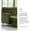 image:imageSignature Design by Ashley Reveon Lakes MidCentury Modern Tufted Velvet Chaise with Loose Seat Cushions Dark Green