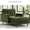 image:imageSignature Design by Ashley Reveon Lakes MidCentury Modern Tufted Velvet Chaise with Loose Seat Cushions Dark Green