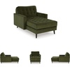 image:imageSignature Design by Ashley Reveon Lakes MidCentury Modern Tufted Velvet Chaise with Loose Seat Cushions Dark Green