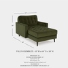 image:imageSignature Design by Ashley Reveon Lakes MidCentury Modern Tufted Velvet Chaise with Loose Seat Cushions Dark Green
