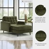 image:imageSignature Design by Ashley Reveon Lakes MidCentury Modern Tufted Velvet Chaise with Loose Seat Cushions Dark Green