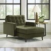image:imageSignature Design by Ashley Reveon Lakes MidCentury Modern Tufted Velvet Chaise with Loose Seat Cushions Dark Green