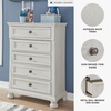 image:imageSignature Design by Ashley Robbinsdale 5 Drawer Chest Tall Dresser for Bedroom Organization Antique White 34W Quick and Easy Assembly Wood Select Oak Veneer and Engineered WoodWhitewash