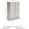 image:imageSignature Design by Ashley Robbinsdale 5 Drawer Chest Tall Dresser for Bedroom Organization Antique White 34W Quick and Easy Assembly Wood Select Oak Veneer and Engineered WoodWhitewash