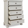 image:imageSignature Design by Ashley Robbinsdale 5 Drawer Chest Tall Dresser for Bedroom Organization Antique White 34W Quick and Easy Assembly Wood Select Oak Veneer and Engineered WoodWhitewash