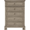 image:imageSignature Design by Ashley Robbinsdale 5 Drawer Chest Tall Dresser for Bedroom Organization Antique White 34W Quick and Easy Assembly Wood Select Oak Veneer and Engineered WoodLight Gray