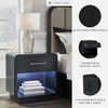image:imageSignature Design by Ashley Rowanbeck Nightstand with LED Nightlight amp Charging Station Curved Waterfall Edge Hardwood Solids Ash Veneer amp Engineered Wood Modern Bedside Table for Bedroom Black