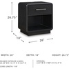 image:imageSignature Design by Ashley Rowanbeck Nightstand with LED Nightlight amp Charging Station Curved Waterfall Edge Hardwood Solids Ash Veneer amp Engineered Wood Modern Bedside Table for Bedroom Black