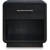image:imageSignature Design by Ashley Rowanbeck Nightstand with LED Nightlight amp Charging Station Curved Waterfall Edge Hardwood Solids Ash Veneer amp Engineered Wood Modern Bedside Table for Bedroom Black