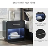 image:imageSignature Design by Ashley Rowanbeck Nightstand with LED Nightlight amp Charging Station Curved Waterfall Edge Hardwood Solids Ash Veneer amp Engineered Wood Modern Bedside Table for Bedroom Black