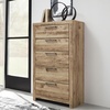 image:imageSignature Design by Ashley Rustic Nightstand with USB Brown Bedside Table153D x 317W x 539H 5 Drawers