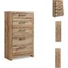 image:imageSignature Design by Ashley Rustic Nightstand with USB Brown Bedside Table153D x 317W x 539H 5 Drawers