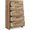 image:imageSignature Design by Ashley Rustic Nightstand with USB Brown Bedside Table153D x 317W x 539H 5 Drawers