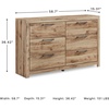 image:imageSignature Design by Ashley Rustic Nightstand with USB Brown Bedside Table153D x 587W x 364H 6 Drawers