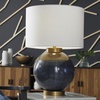 image:imageSignature Design by Ashley Sandorman Horse Table Lamp BronzeBlueGold Finish
