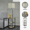 image:imageSignature Design by Ashley Shianne Floor Lamp with Table and Shelves