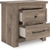 image:imageSignature Design by Ashley Stanziford Rustic 2Drawer Nightstand with USB Port and Charging Station Light Brown